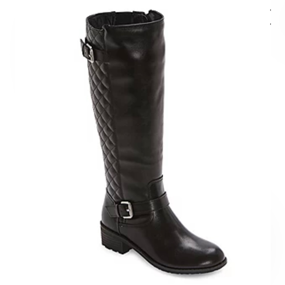 Womens Darling Stacked Heel Riding Boots